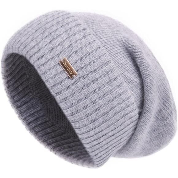 Accessories - Cashmere Slouchy Beanies for Women Winter Lightweight Girls Wool Knit